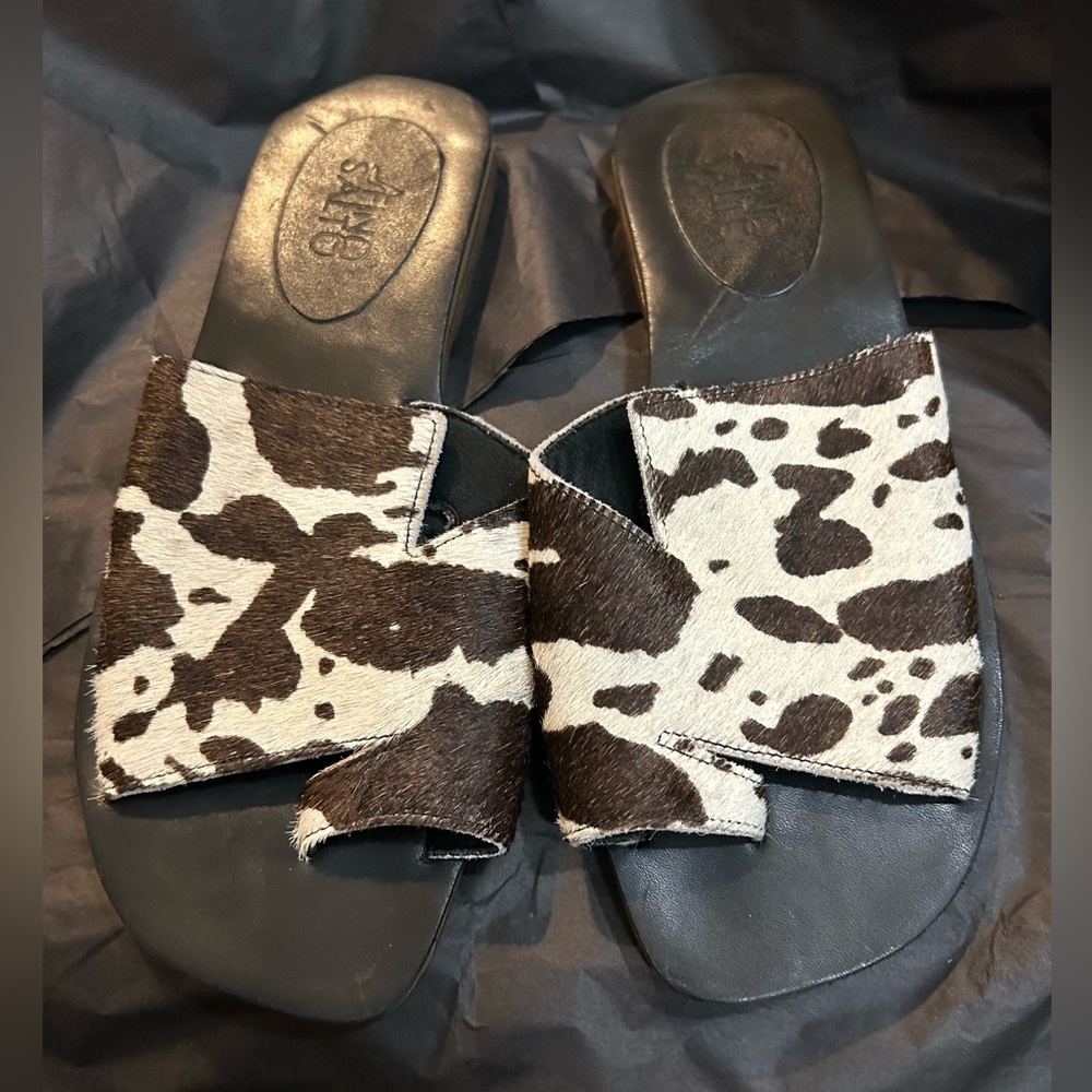 Animal print leather sandals sz 10(US) 41 (EUR) 39(BR)